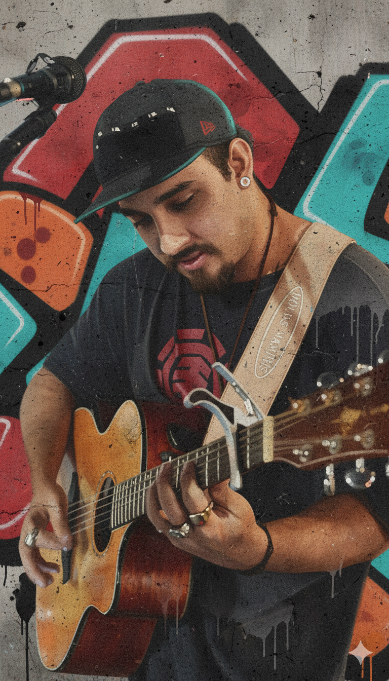 Eddie Ferreira tocando violão